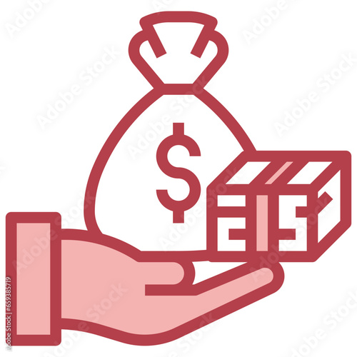lump sum payment filled outline icon,linear,outline,graphic,illustration