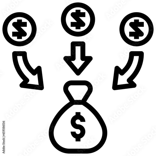 debt consolidation filled outline icon,linear,outline,graphic,illustration photo
