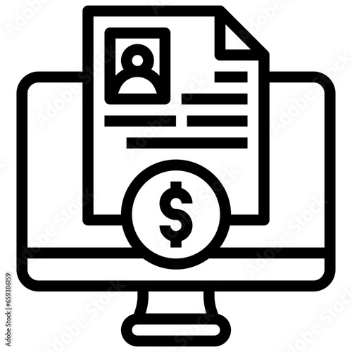 online loan filled outline icon,linear,outline,graphic,illustration
