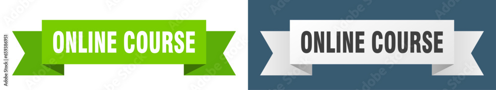 online course ribbon. online course isolated paper sign. banner online course ribbon. online course isolated paper sign. banner