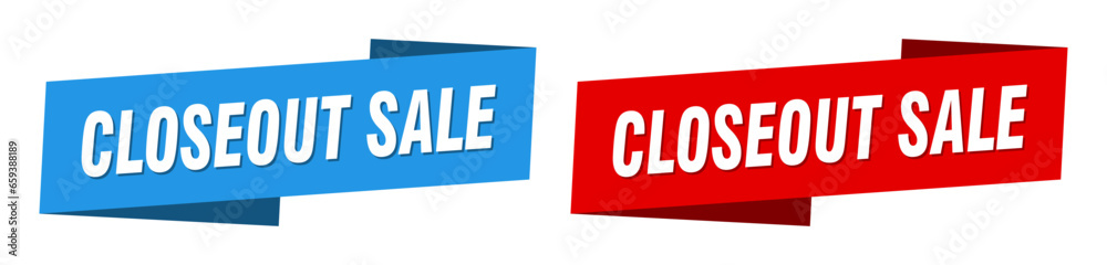 closeout sale banner. closeout sale ribbon label sign set closeout sale banner. closeout sale ribbon label sign set