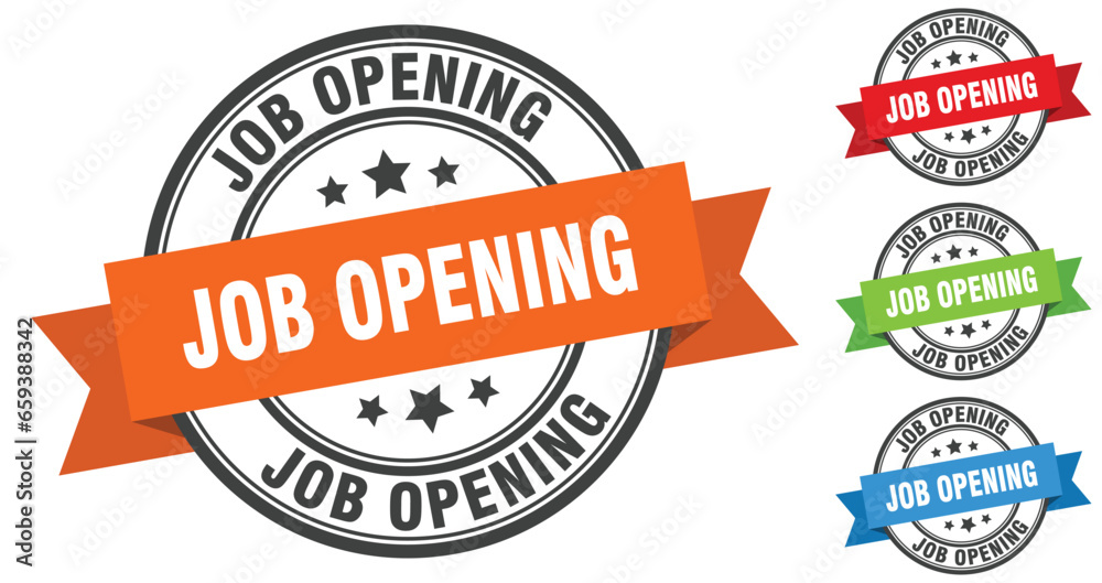 Obraz premium job opening stamp. round band sign set. label