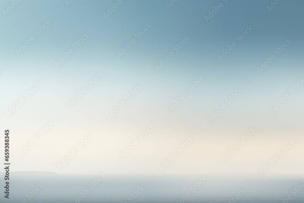 Glowing foggy blue air horizon, creating an abstract seaside scene.