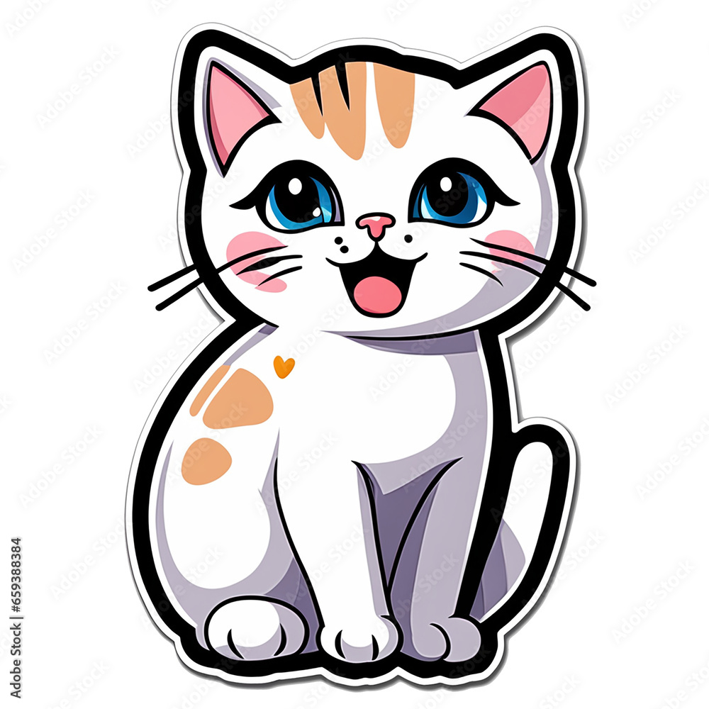 cute cats with colorful colors AI-Generated
