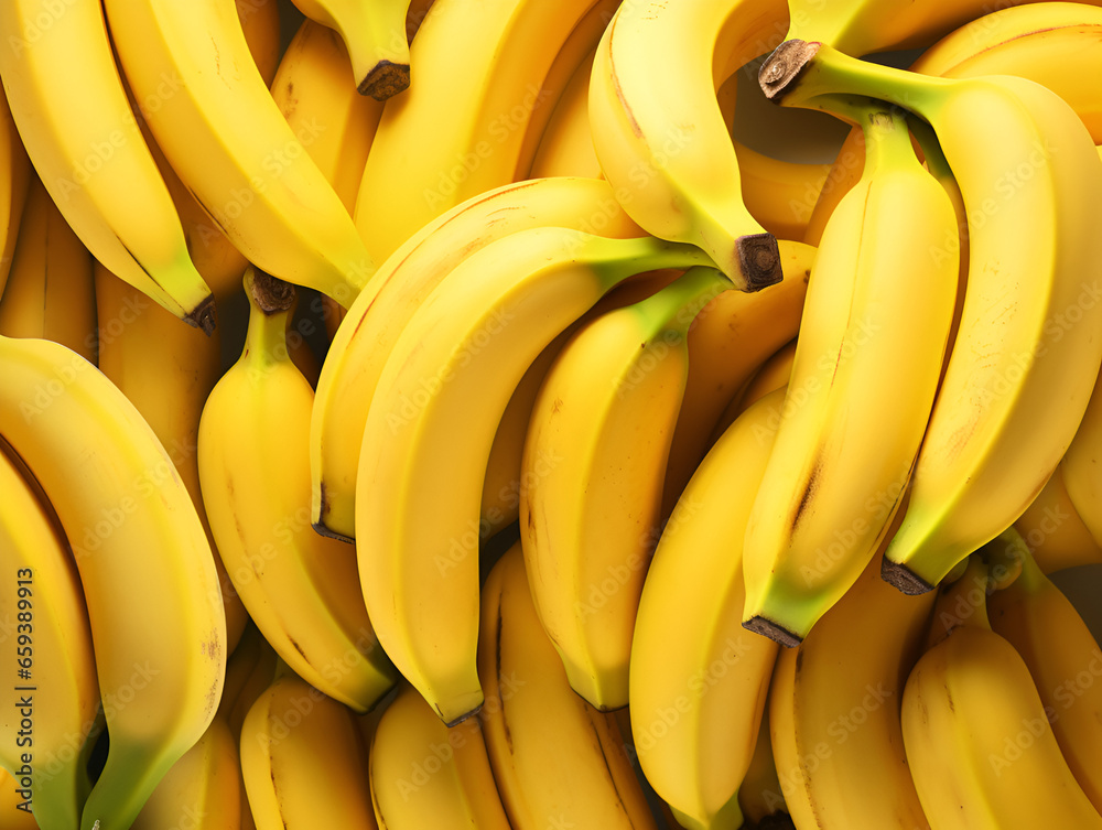 Natural fruit wallpaper background with fresh bananas 
