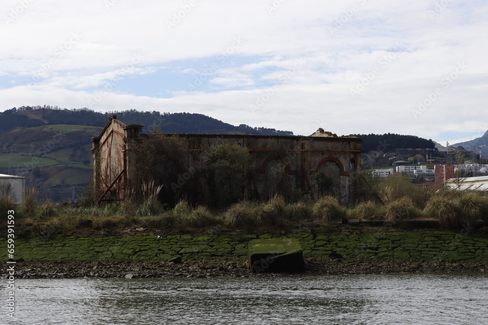 Abandoned factory in the estuary of Bilbao