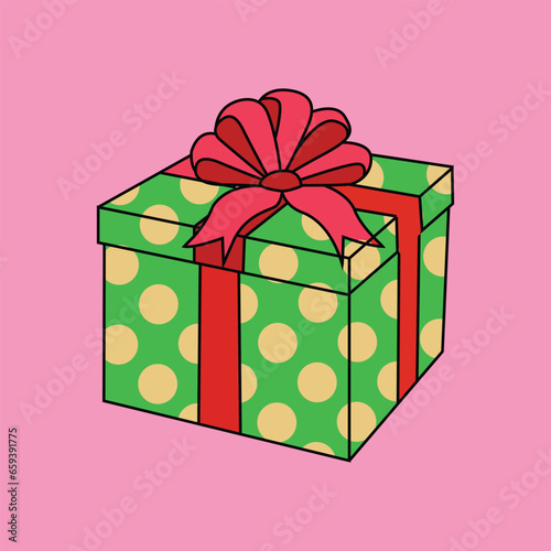 free vector christmas present box design.