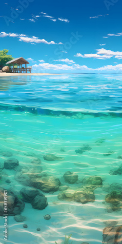 tropical island in the ocean wallpaper