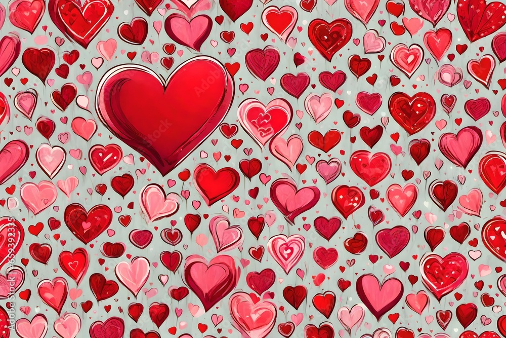valentine background with hearts, generative ai valentine background with hearts, generative ai