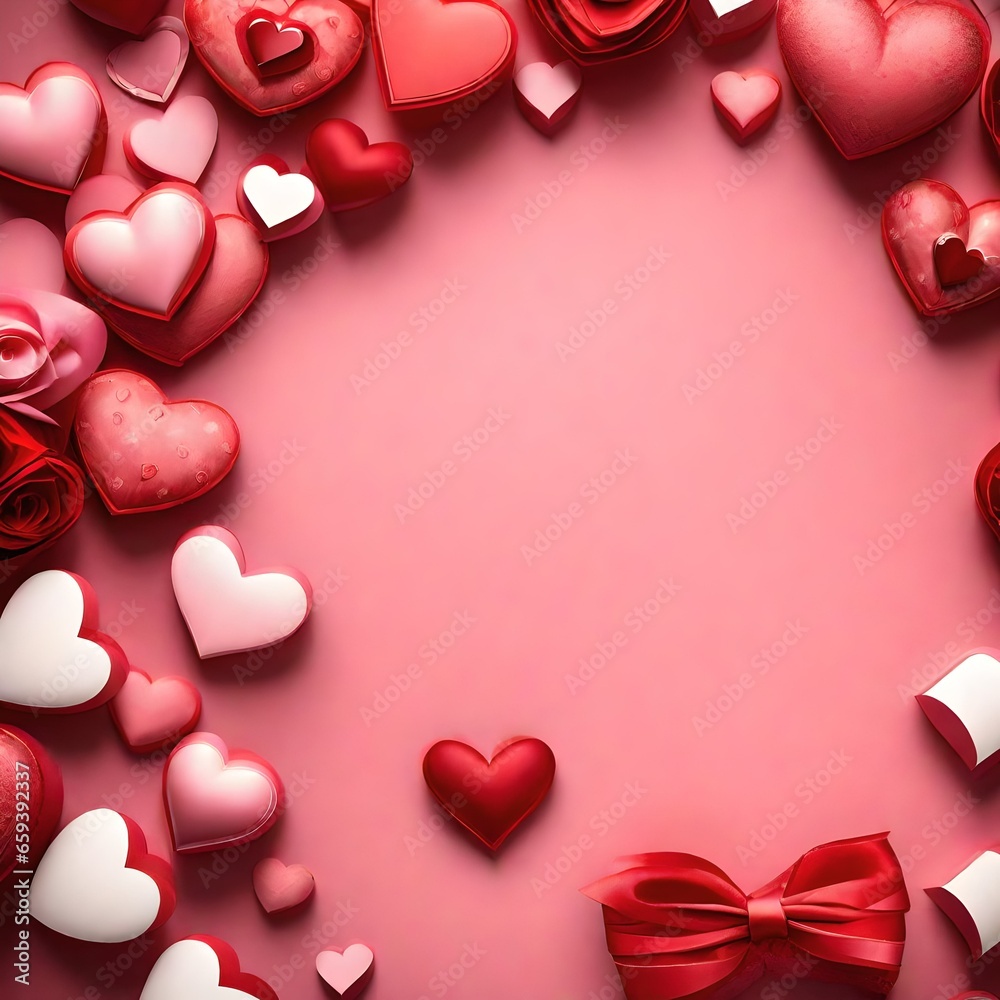 valentine background with hearts, generative ai valentine background with hearts, generative ai