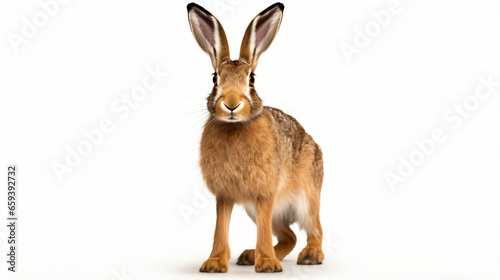 Hare isolated on white background