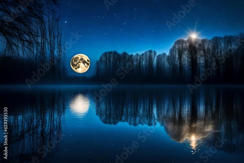 night beautiful scene with moon and clouds © Ayesha
