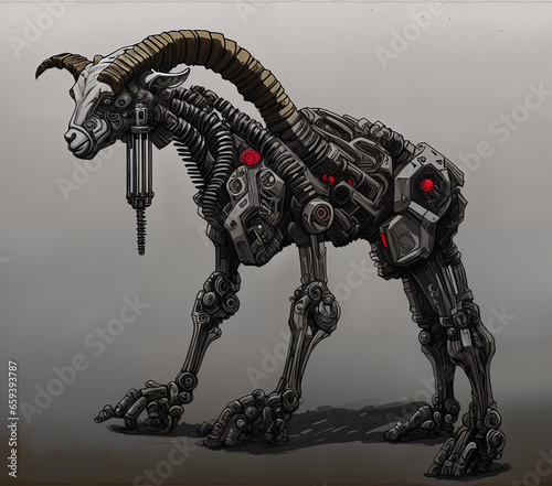 Biomechanical goat. Digital...