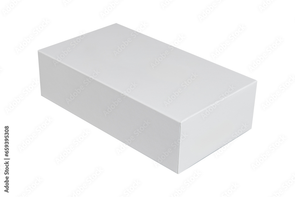 White cardboard box isolated on white background White cardboard box isolated on white background