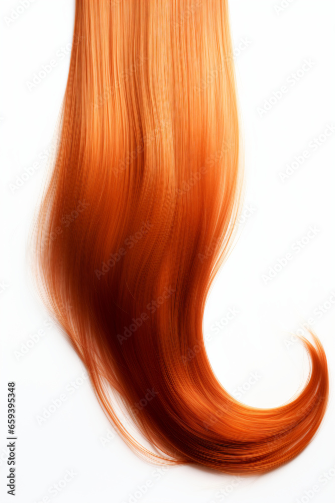 Orangene Haare isoliert auf weißen Hintergrund	