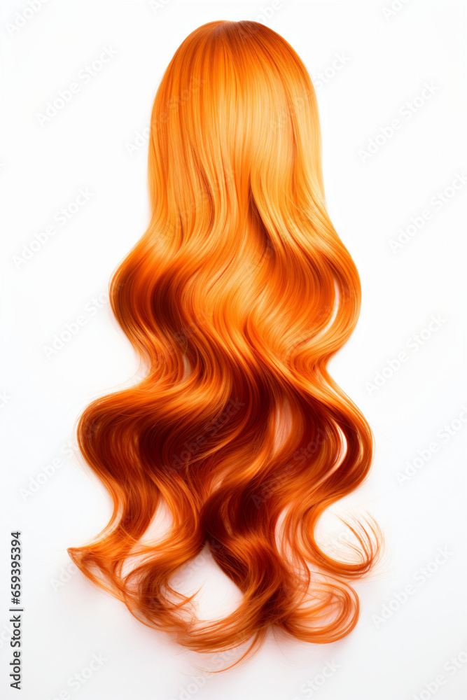 Orangene Haare isoliert auf weißen Hintergrund	