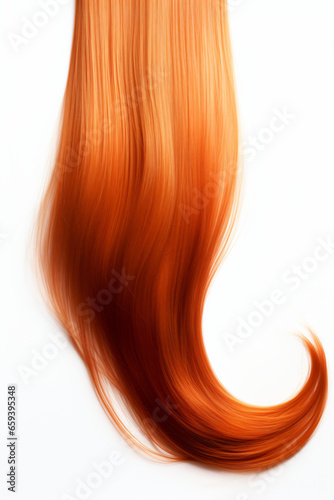 Orangene Haare isoliert auf weißen Hintergrund 