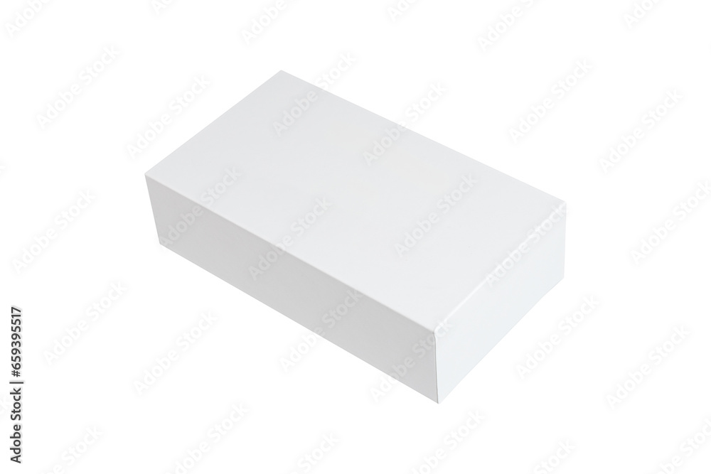White cardboard box isolated on white background White cardboard box isolated on white background
