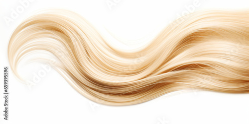 Blonde Haare isoliert auf weißen Hintergrund  photo