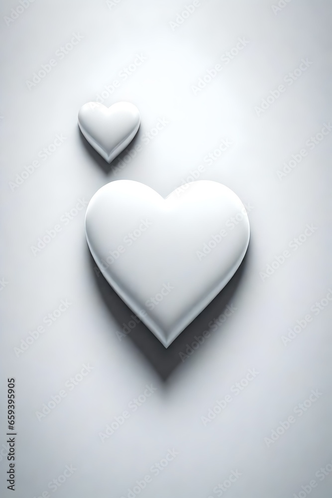Obraz premium heart on a white background, generative AI