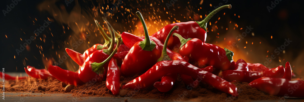 Product photography of hot chilli, chilly, foods, mock up - obrazy, fototapety, plakaty 