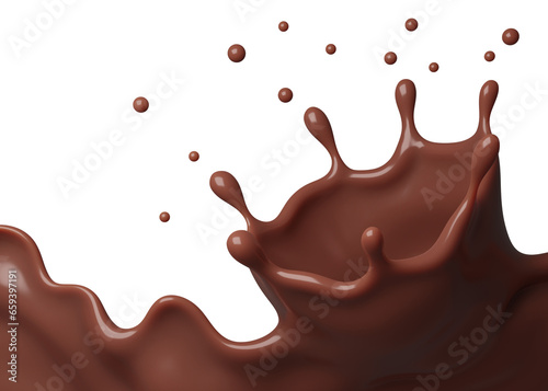 PSD Chocolate Splash 3D Rendering