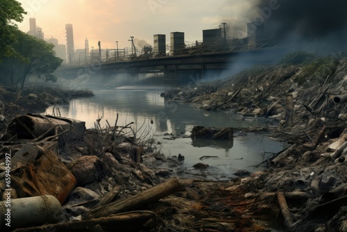environmental pollution, factories near water © Anastasiya