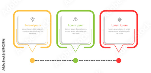 Design template infographic vector element with 3 step process for presentation and information graphic 