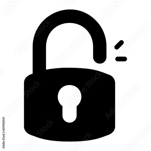 unlock glyph icon