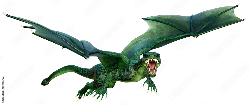 Obraz premium 3D Rendering Fairy Tale Dragon on White