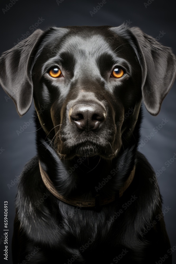Loyal Labrador Retriever sitting obediently, Generative AI Loyal Labrador Retriever sitting obediently, Generative AI