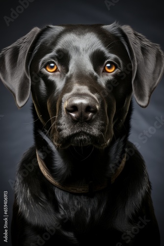  Loyal Labrador Retriever sitting obediently, Generative AI © fahmy