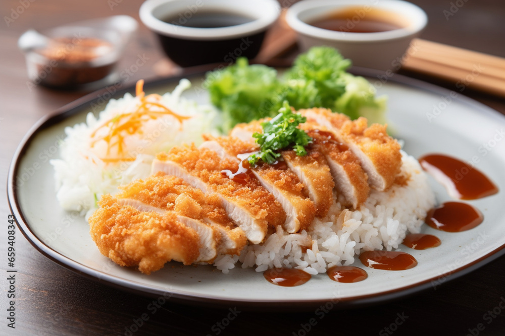 Chicken katsu with rice generative AI Chicken katsu with rice generative AI