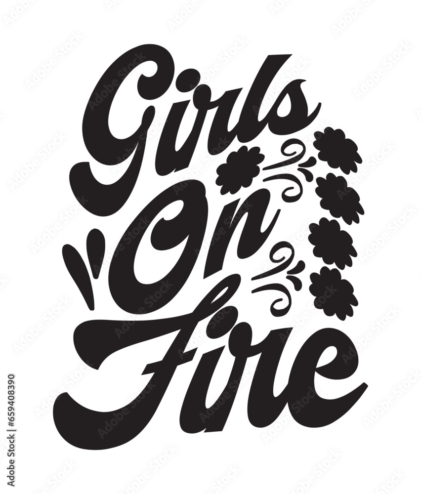 Obraz premium Girl Power Vector, Elements and Craft Design.
