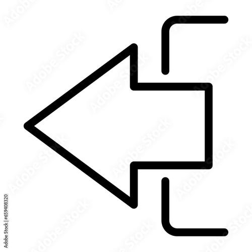 left arrow line icon