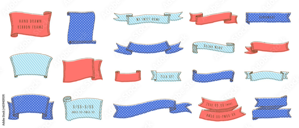 hand drawn ribbon vector design frame(summer) hand drawn ribbon vector design frame(summer)