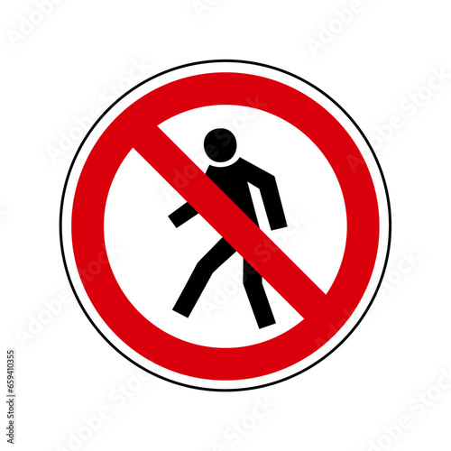 personne Interdit Panneau signalisation rond rouge