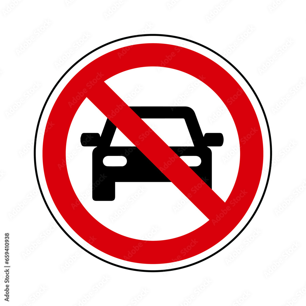 voiture Interdit Panneau signalisation rond rouge voiture Interdit Panneau signalisation rond rouge
