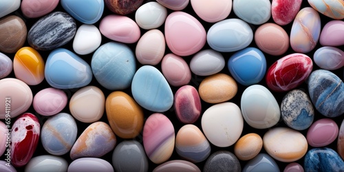 pastel colored pebble stones background.