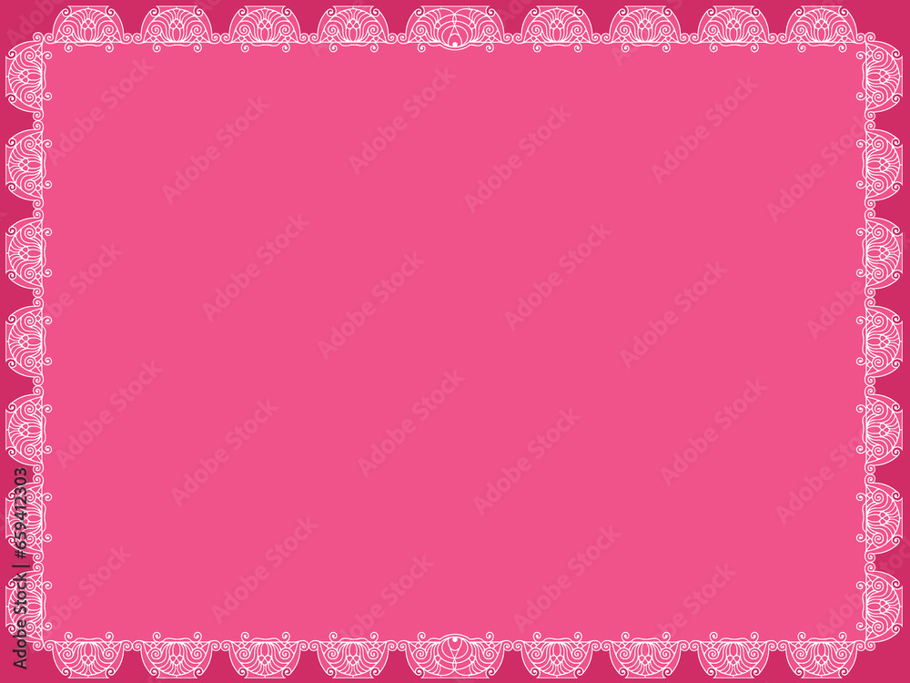 Border graphics on pink background for cover design, certificate design, project work, presentation, portrait frame, student record book, etc. Border graphics on pink background for cover design, certificate design, project work, presentation, portrait frame, student record book, etc.