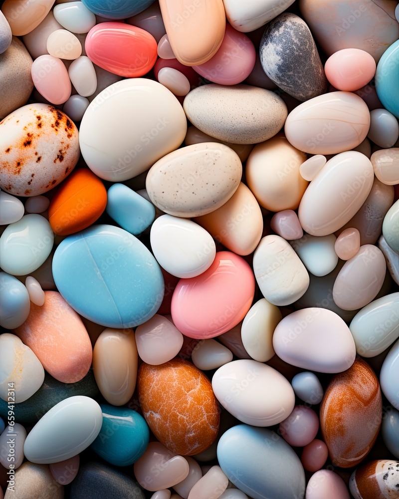 pastel colored pebble stones background. pastel colored pebble stones background.