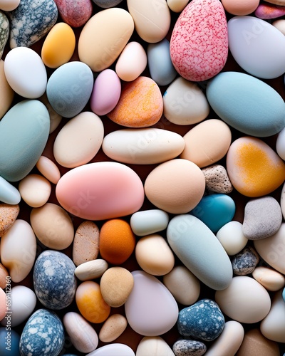 pastel colored pebble stones background.