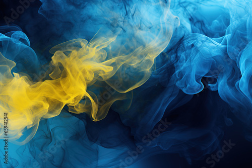 blue and yellow mystic smoke fog background design