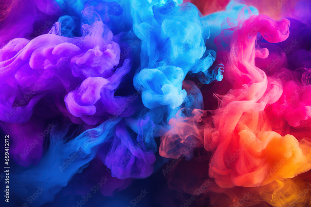 colorful vibrant multi colored mystic smoke background design