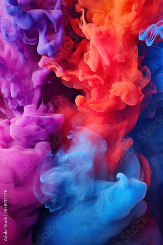 colorful vibrant multi colored mystic smoke background design