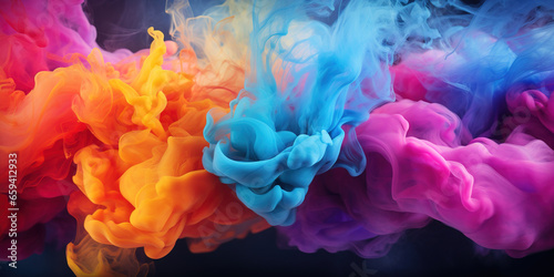 colorful vibrant multi colored mystic smoke background design