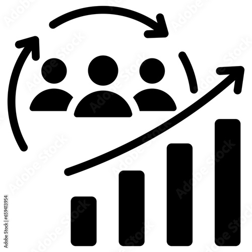 Customer Growth Glyph Icon