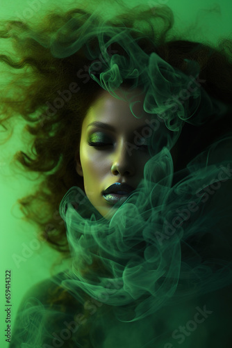 green mystic smoke background design