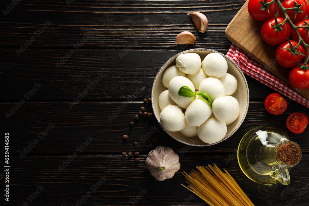 Mozzarella cheese, concept of tasty dairy products Mozzarella cheese, concept of tasty dairy products