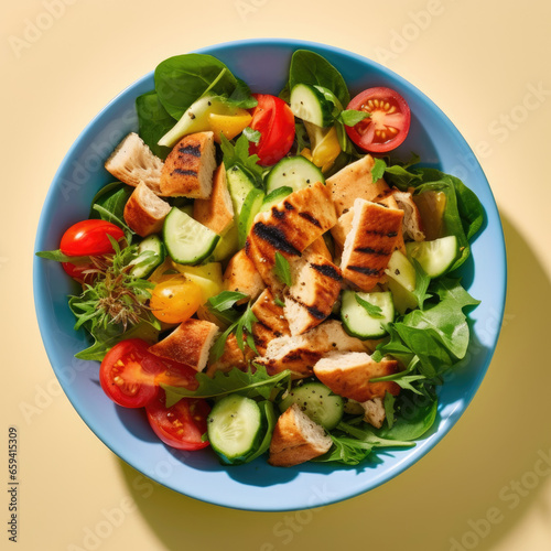 Grilled chicken Tofu salad with vegetables
